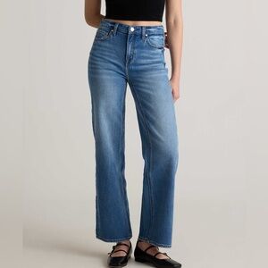 Quince Bella Stretch Relaxed Straight Jeans Size 31 Wide leg Organic Cotton